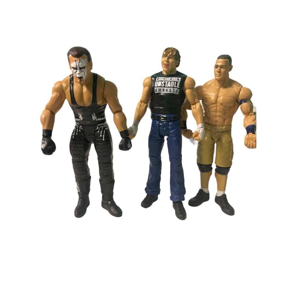 WWE Wrestling Action Figures Set - Sting, Dean Ambrose, John Cena Collect T-6